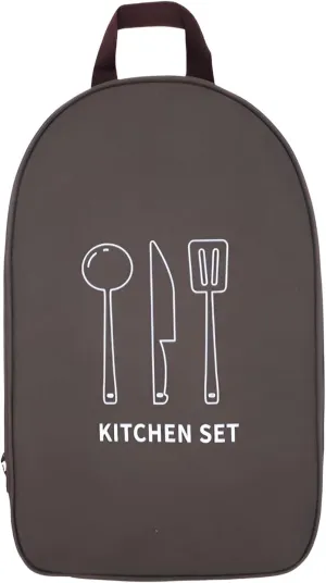 Mokcoliy]Outdoor Cooking Gear Organizer - Leakproof Camp Kitchen Utensil with Reinforced Base, Compact BBQ Tools Pouch for Camping Trips, Hiking and Travel Essentials