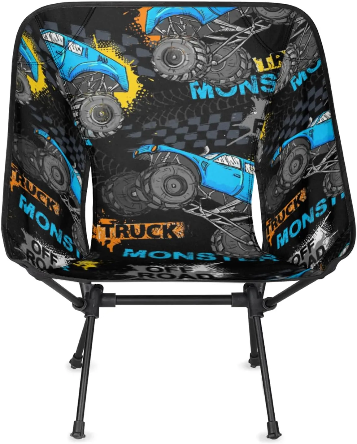 Monster Truck Portable Camping Chair with 2 Side Pockets,Lightweight Folding Chair with Compact Design for Backpacking,Hiking,Fishing and Travel