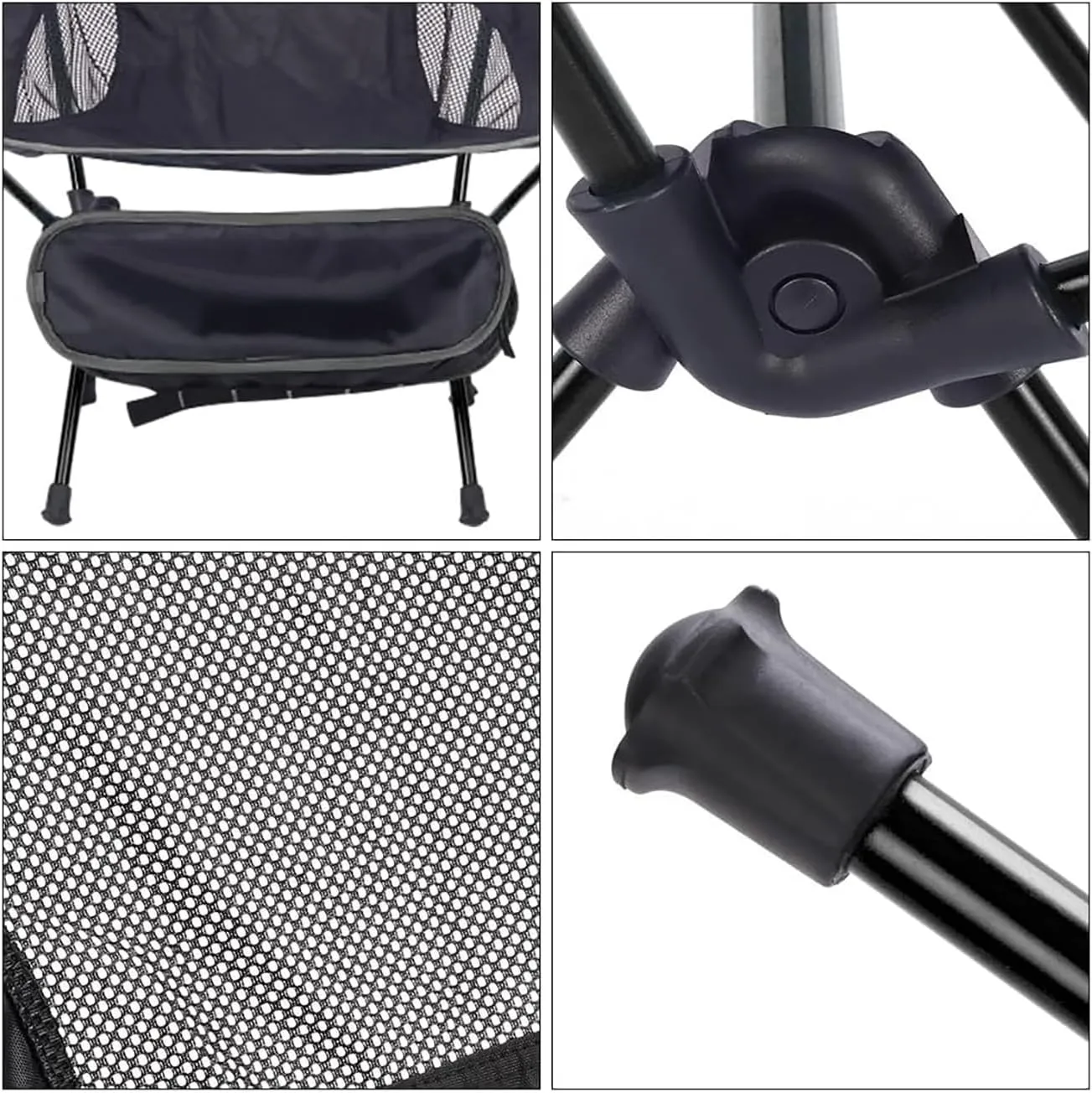 Moon Stool Portable Camping Chair Durable and Comfortable Folding Camping Chair, Perfect for Outdoor Activities, Max Load 220 lbs, Made with Aircraft Grade Aluminum (Grey,Small Size)
