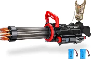 Most Powerful Gatling Submachine Electric Water Gun with 3000ml Backpack Tank, High Powered Automatic Squirt Guns for Adults,Water Blaster Summer Pool Toys for Kids Ages 8-12(Grey)