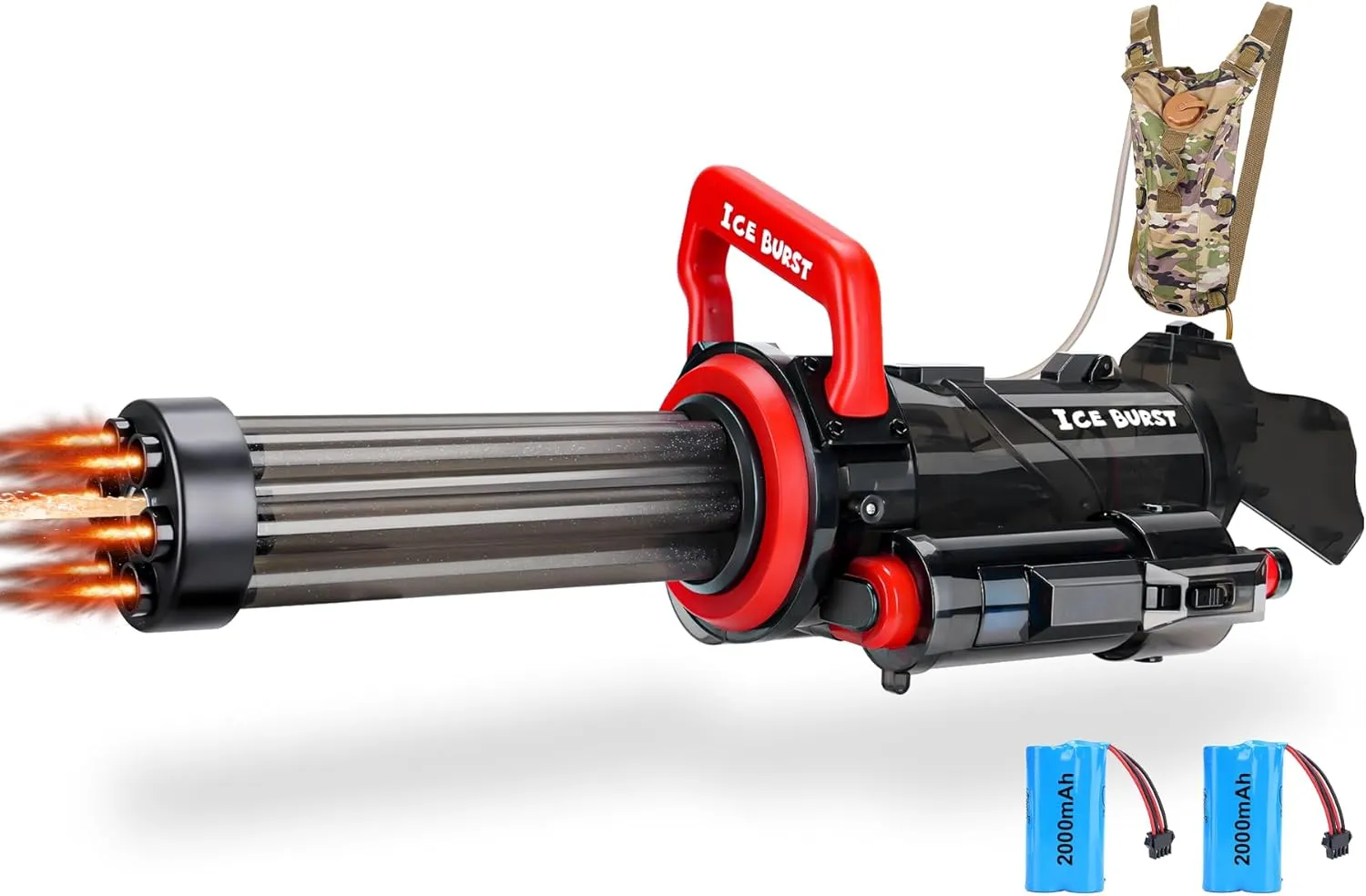 Most Powerful Gatling Submachine Electric Water Gun with 3000ml Backpack Tank, High Powered Automatic Squirt Guns for Adults,Water Blaster Summer Pool Toys for Kids Ages 8-12(Grey)