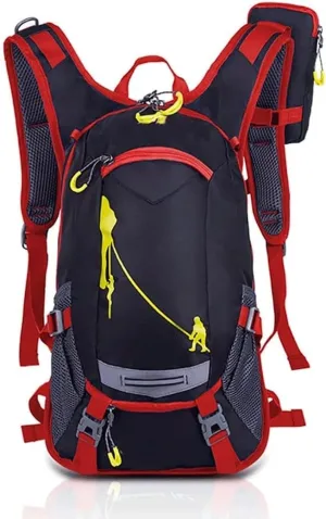 Mountaineering backpack,18L Water Resistance Nylon Internal Frame Backpack with Rain Cover(Red)