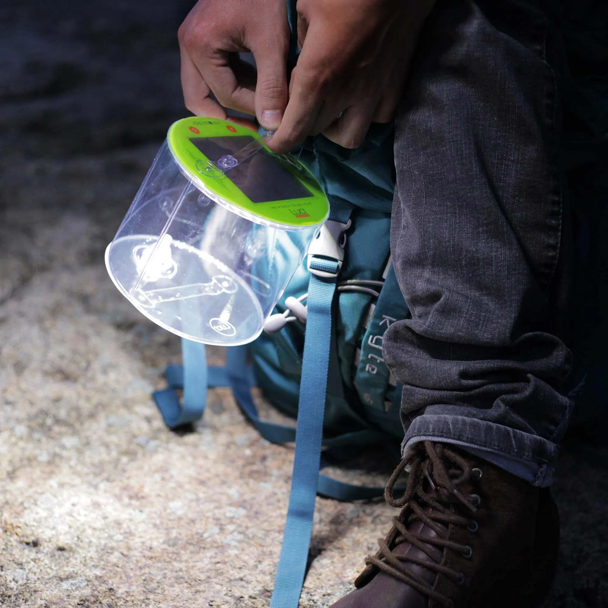 MPOWERD Luci Outdoor 2.0 - Inflatable Solar Light, Clear Finish, Adjustable Strap