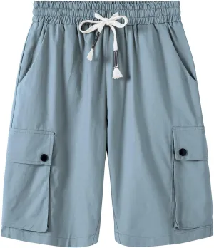 Msmsse Women's Cargo Hiking Shorts Soft Casual Lightweight Sports Knee Length Summer Shorts