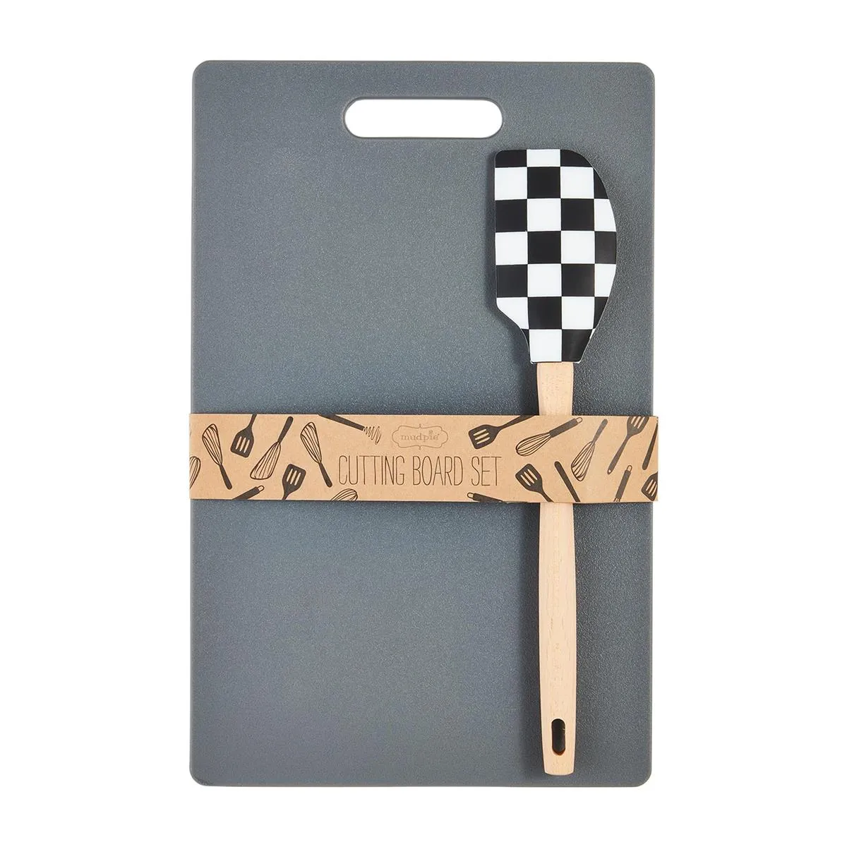 Mud Pie Checkered Bistro Cutting Board Set