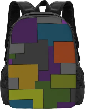 Multicolor Geometric Abstract Art Lightweight Packable Backpack Travel Casual Hiking Daypack Foldable Backpack For Men Women