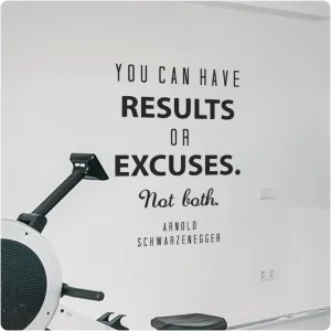 My Vinyl Story - Arnold Schwarzenegger You Can Have Results Wall Decal - Motivational Sticker Quote, Inspirational Vinyl Art Decor for Home Gym, Fitness, Workout, Removable (Black, 17x25 inches)