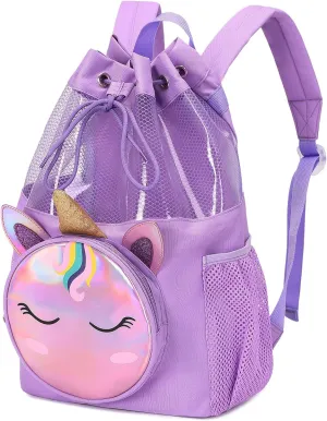 mygreen Drawstring Backpack Gym Cinch Bag for Swim Beach Sports Waterproof for Kids