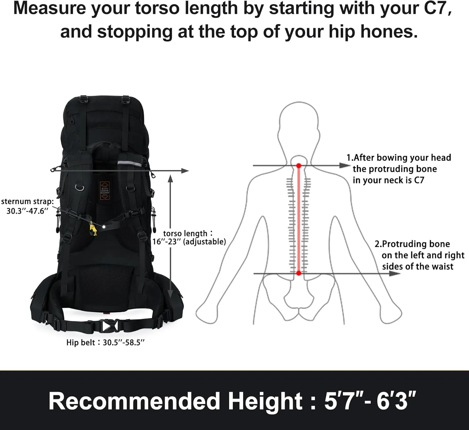 N NEVO RHINO Internal Frame Hiking Backpack 50/60/65/70/80L, Mountain Climbing Camping Backpack Daypack Waterproof Rain Cover
