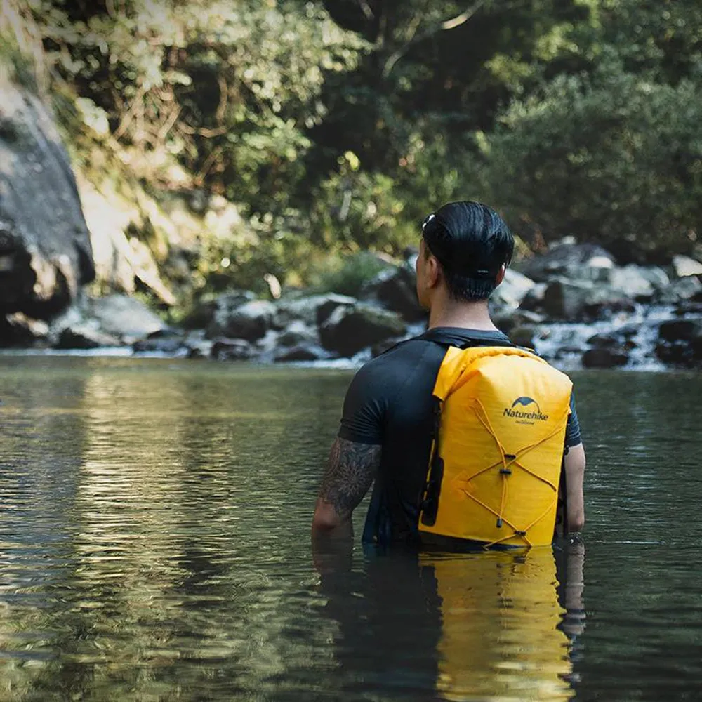 Naturehike 30L TPU Dry Wet Separation Waterproof Bag Outdoor Camping Tent Equip Backpack Large Capacity Portable - Yellow