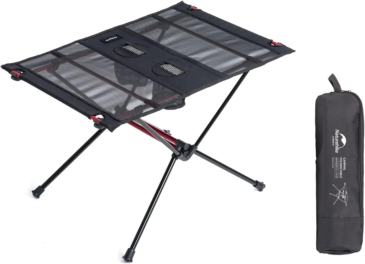 Naturehike Oxford Ultralight Rectangular Folding Table Picnic Camping Table Kitchen Table Portable Hiking Camping Outdoor (Black)