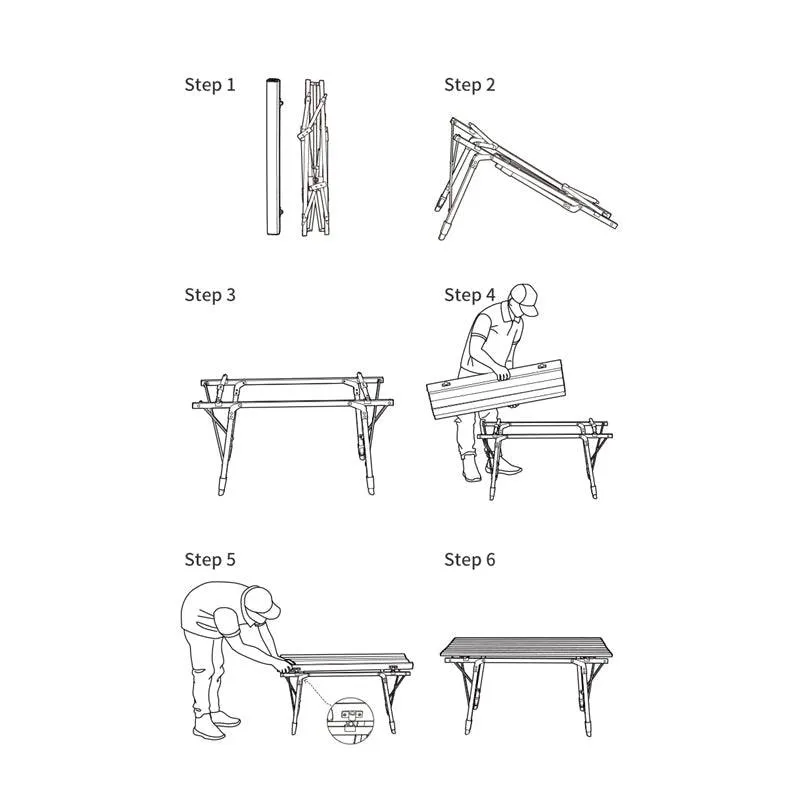 Naturehike Wood Grain Telescopic Foldable Picnic Table MW03