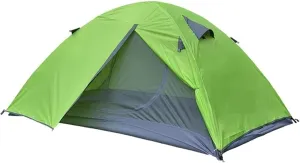 New Backpacking Camping Tent, Lightweight Double Layer Waterproof Tent with Aluminum Alloy Frame, Portable Travel Tent with Handbag (Green)