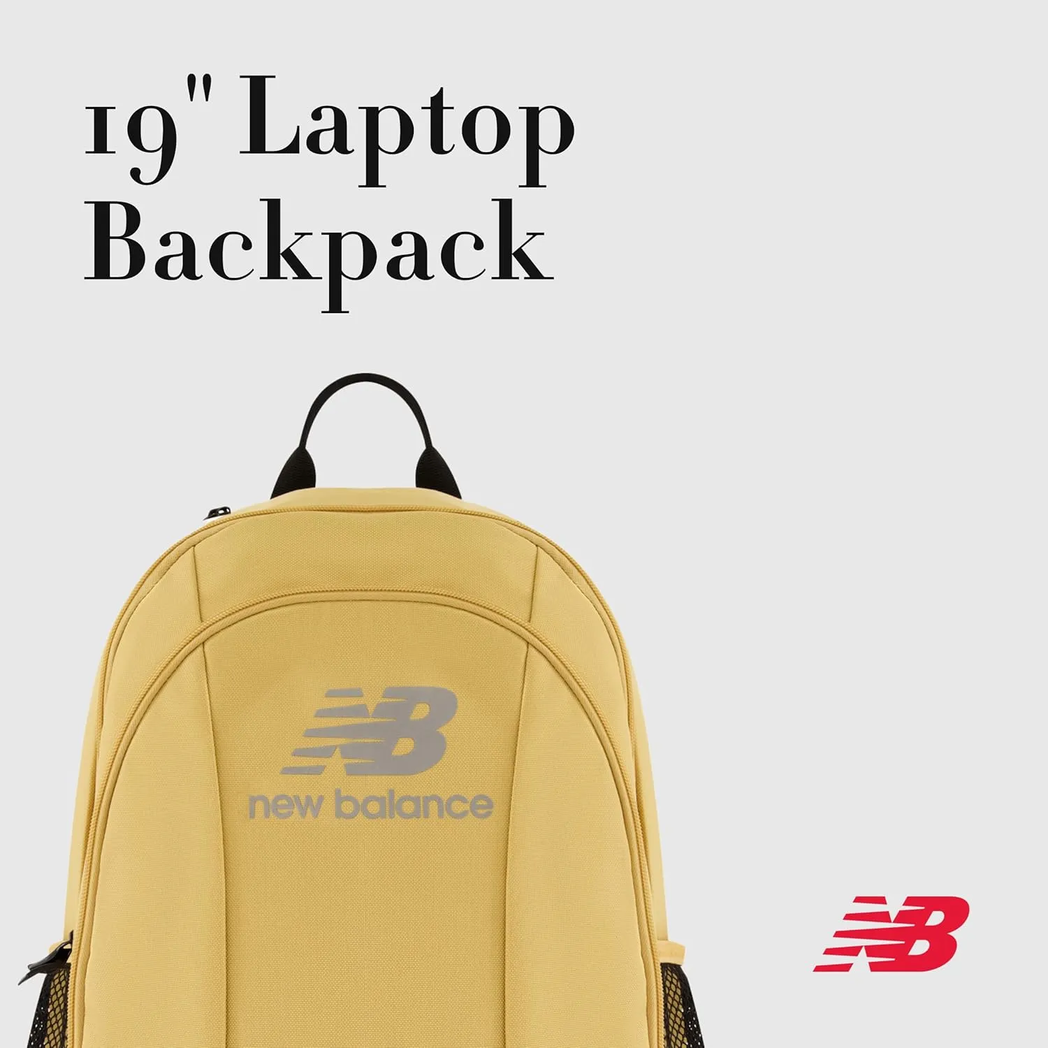 New Balance Laptop Backpack, Travel Computer Bag for Men and Women, Tan, 19 Inch