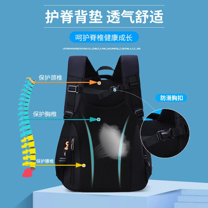 New Children's Schoolbag Lightweight Breathable Large Capacity Backpack for Primary and Secondary School Boys Custom Wholesale Factory Direct Sales