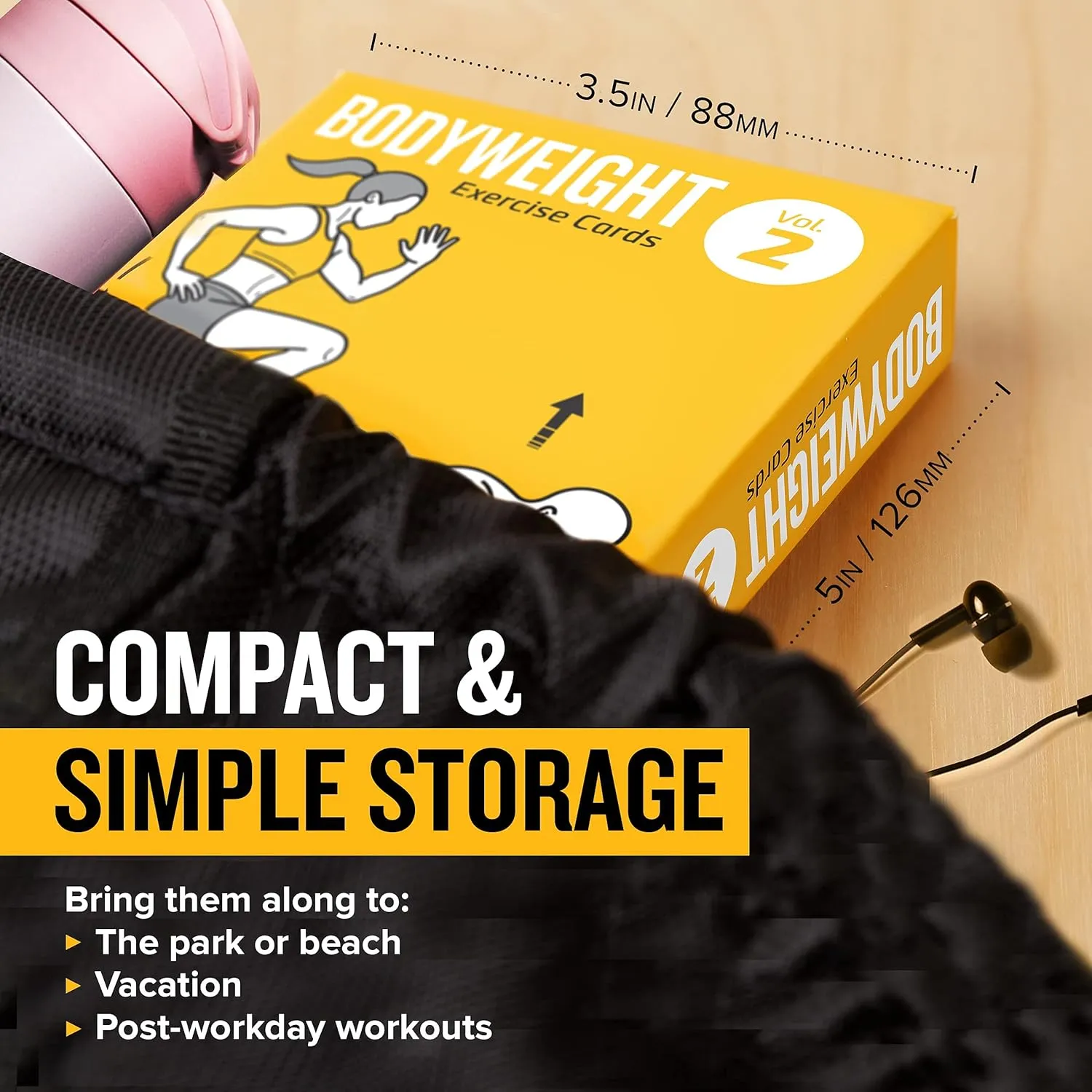 NewMe Fitness Bodyweight Workout Cards, Instructional Fitness Deck for Women & Men, Beginner Fitness Guide to Training Exercises at Home or Gym (Bodyweight, Vol 2)