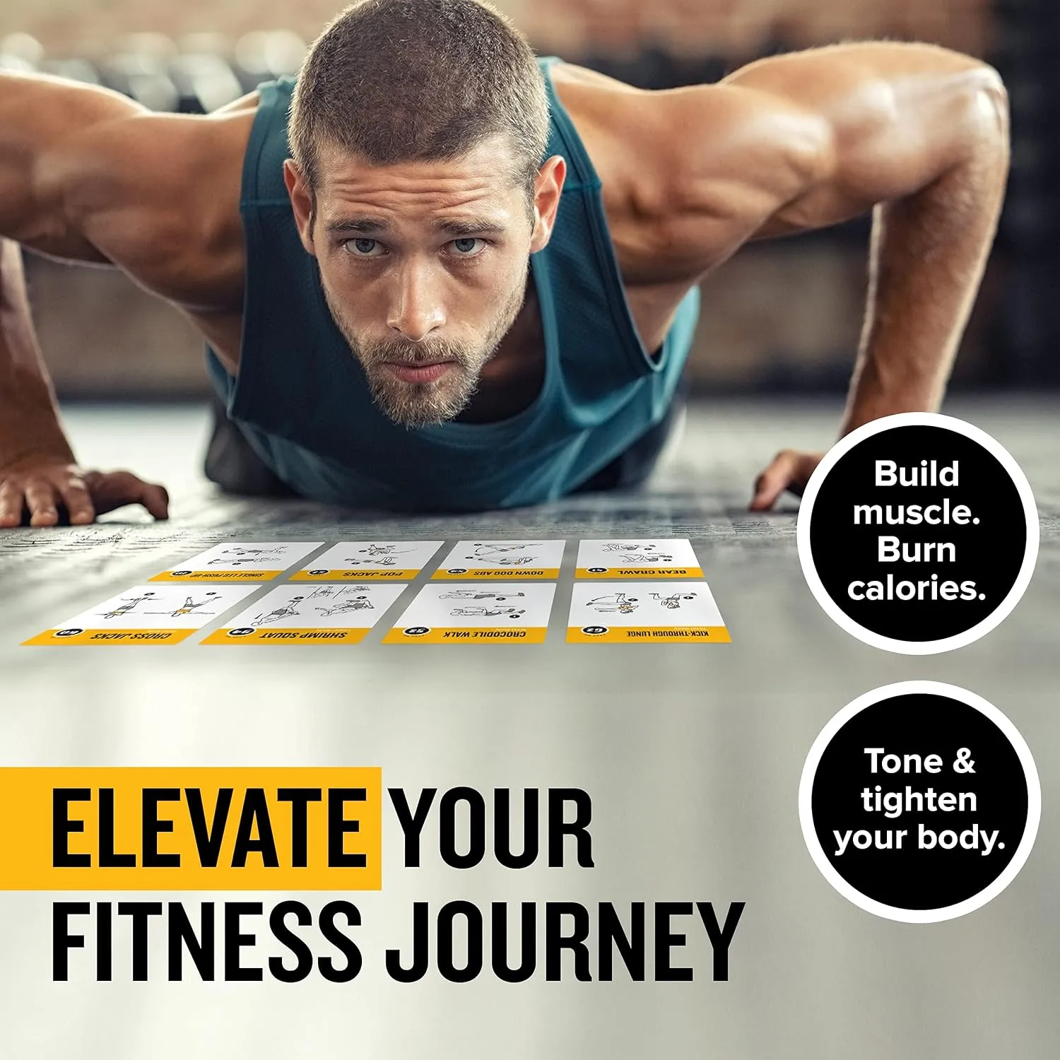NewMe Fitness Bodyweight Workout Cards, Instructional Fitness Deck for Women & Men, Beginner Fitness Guide to Training Exercises at Home or Gym (Bodyweight, Vol 2)