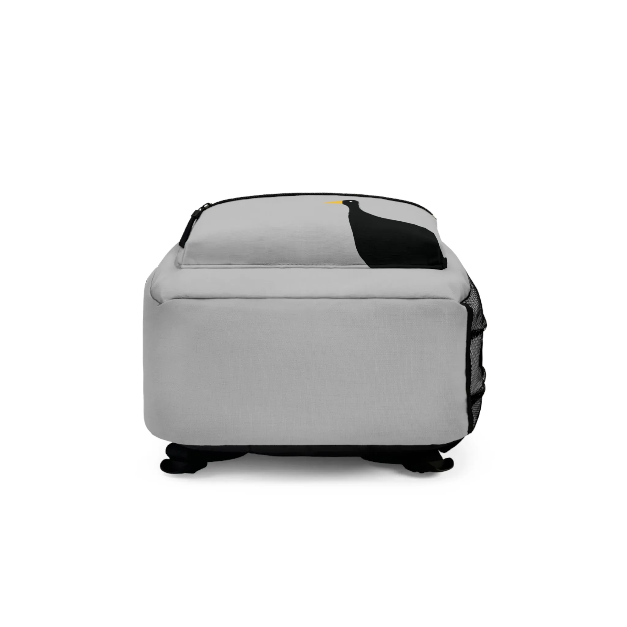 Nifty Ducks Travel Logo Backpack - Travel Bag with Black Duck Design - Glacier Gray