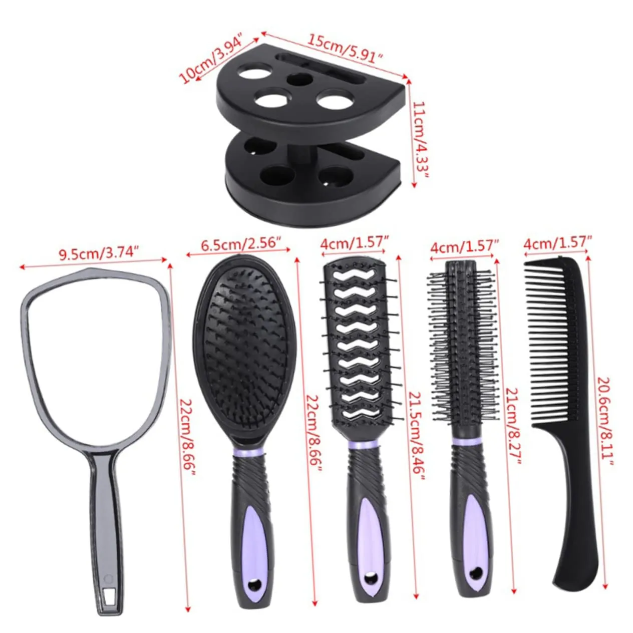 NOLITOY Hair Comb Set Professional Styling Tools Mirror Detangler Brush No Static