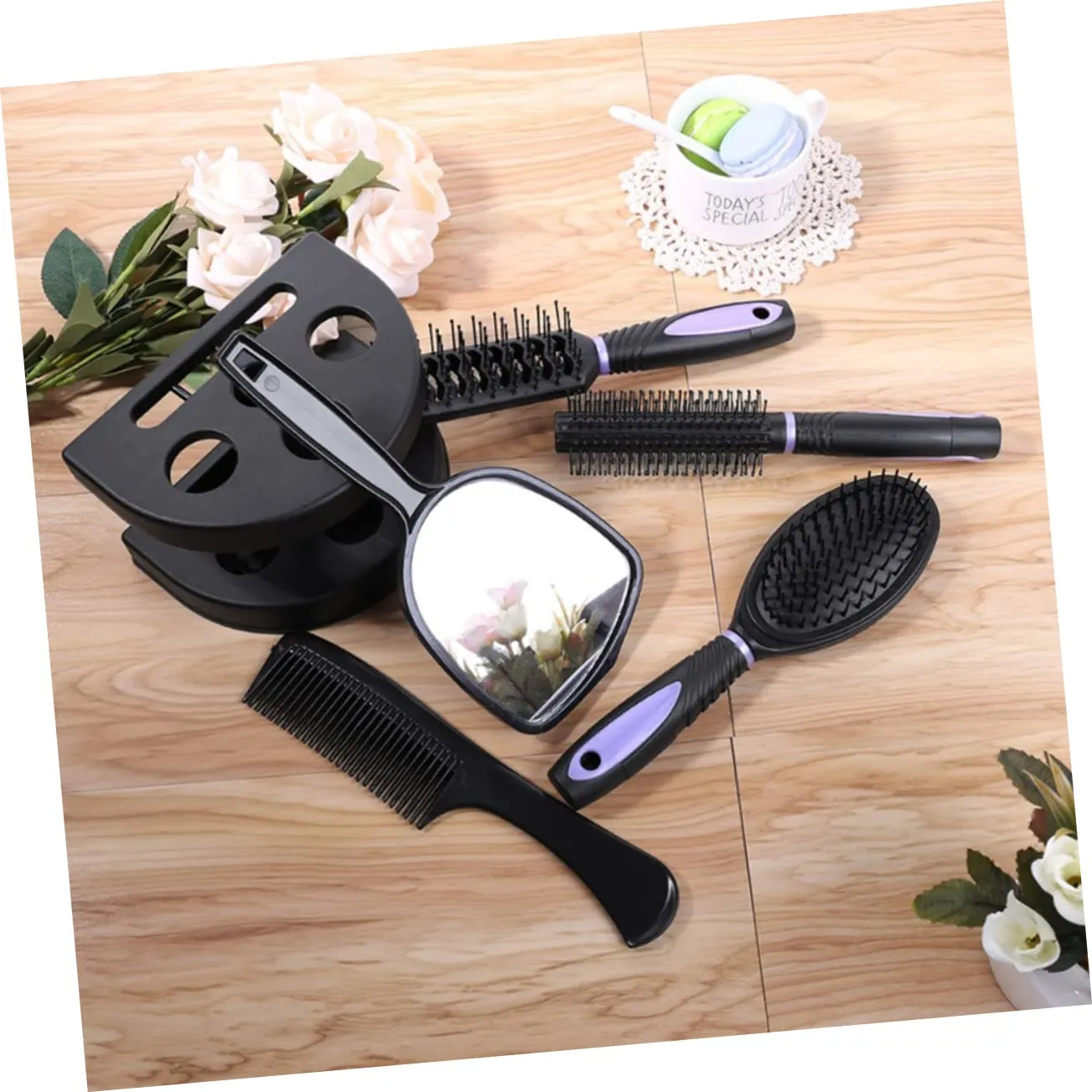 NOLITOY Hair Comb Set Professional Styling Tools Mirror Detangler Brush No Static