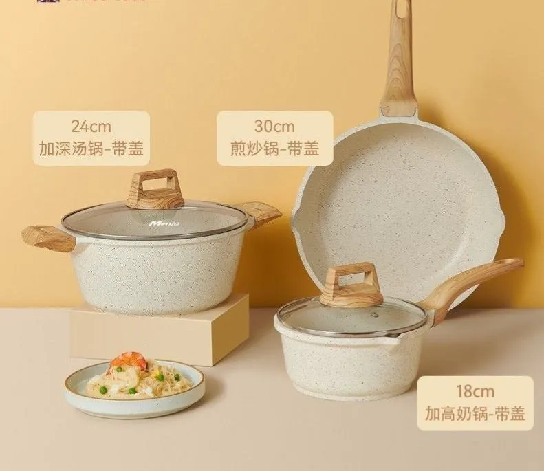 Non-stick kitchen cookware stone pot set