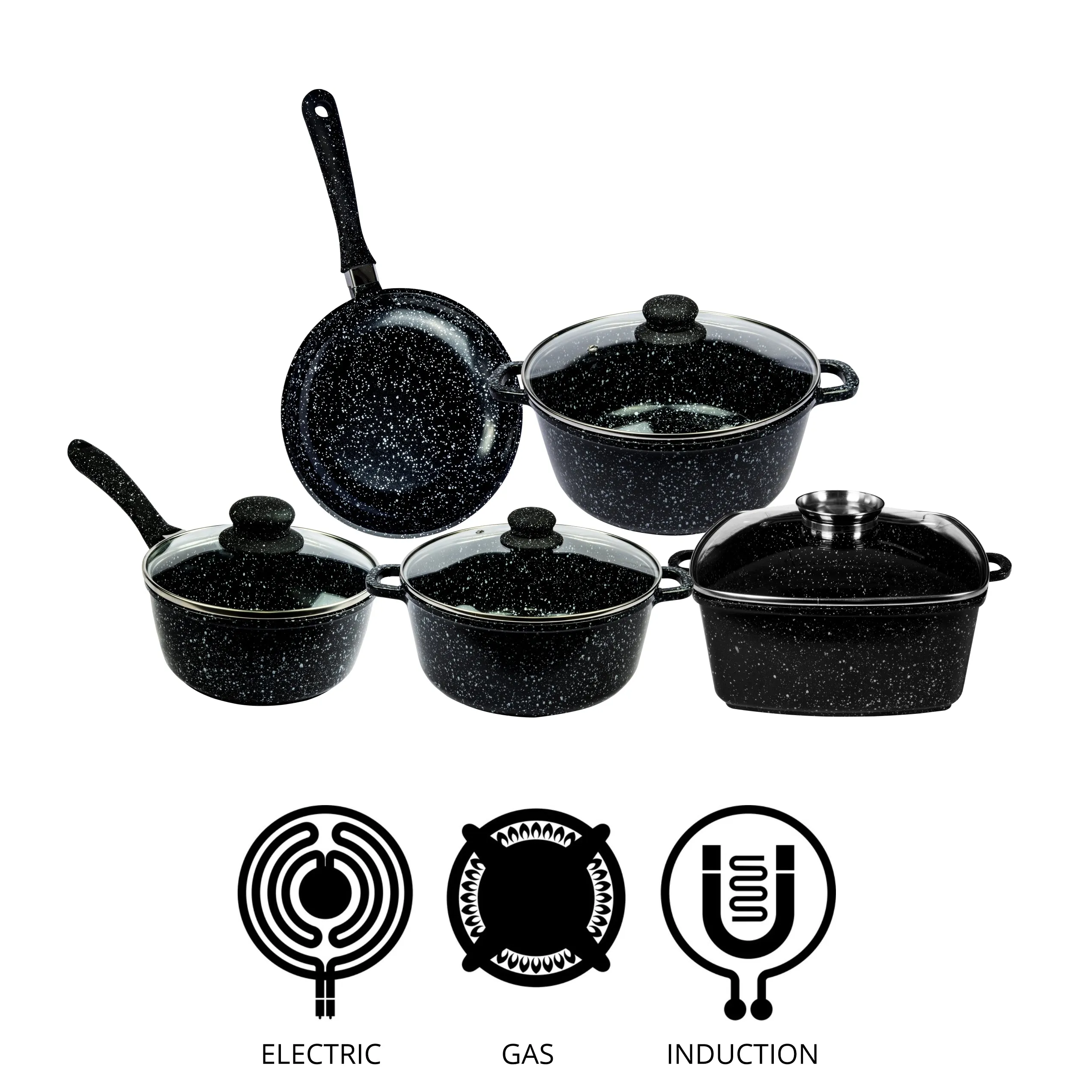 Non-stick marble cookware set