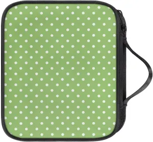 Noprintge Dots Print Green Crochet Hook Case Knitting Needles Storage Organizer Travel Bag Holder with Convenient Handle Without Hooks and Accessories, Lightweight, Easy to Hold