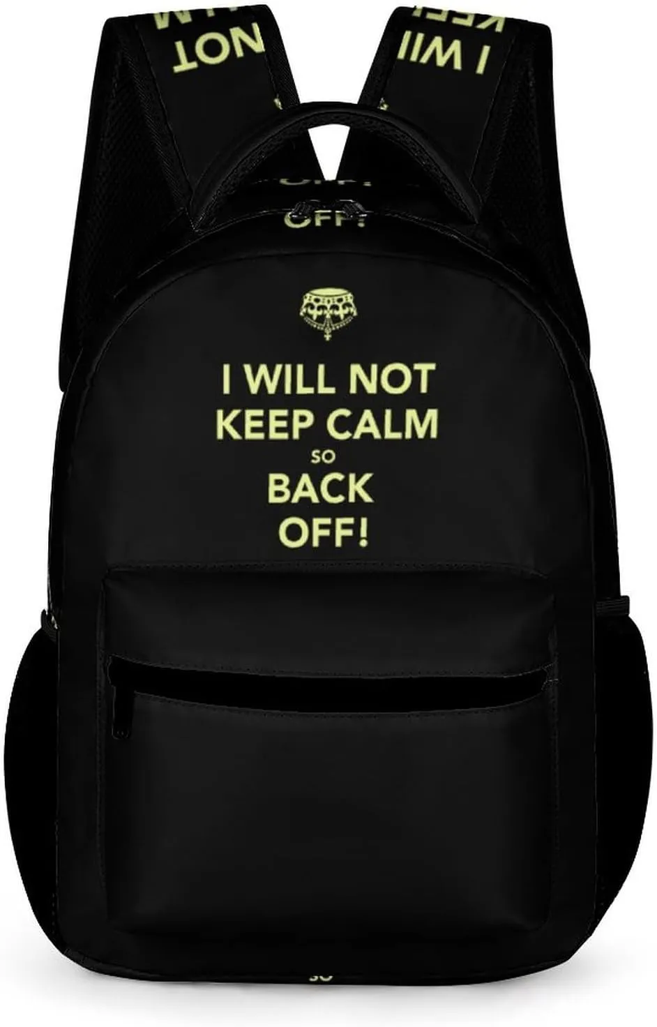 Not Keep Calm Back Off Laptop Backpack Lightweight Computer Bag Travel Daypacks for Work Business