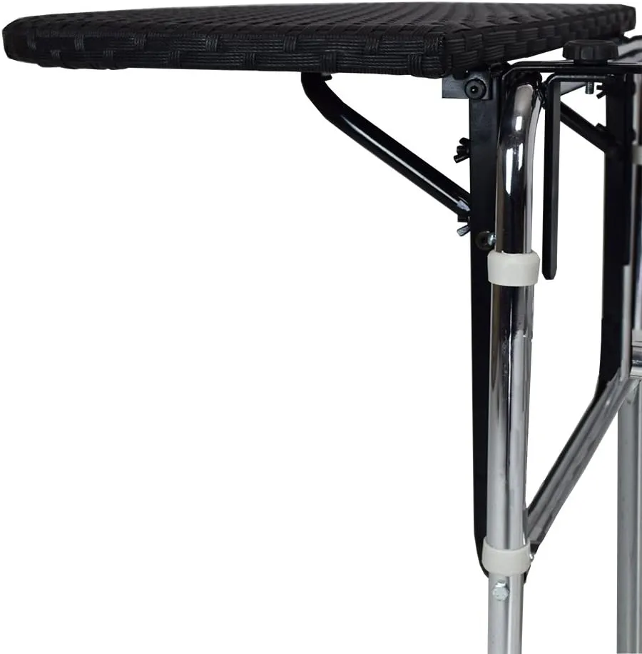 Oakland Living Balcony Railing Wicker Table, Black