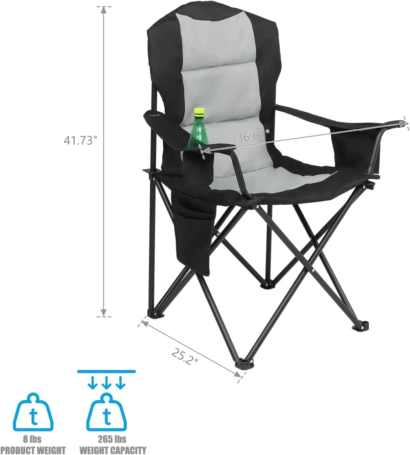 Ochine Camping Chair Portable Folding Camp Chair Heavy Duty Supports 230 Lbs Outdoor Compact Ultralight Folding Backpacking Chairs Backpack Chair in a Bag for Outdoor, Camp, Picnic, Hiking, Beach