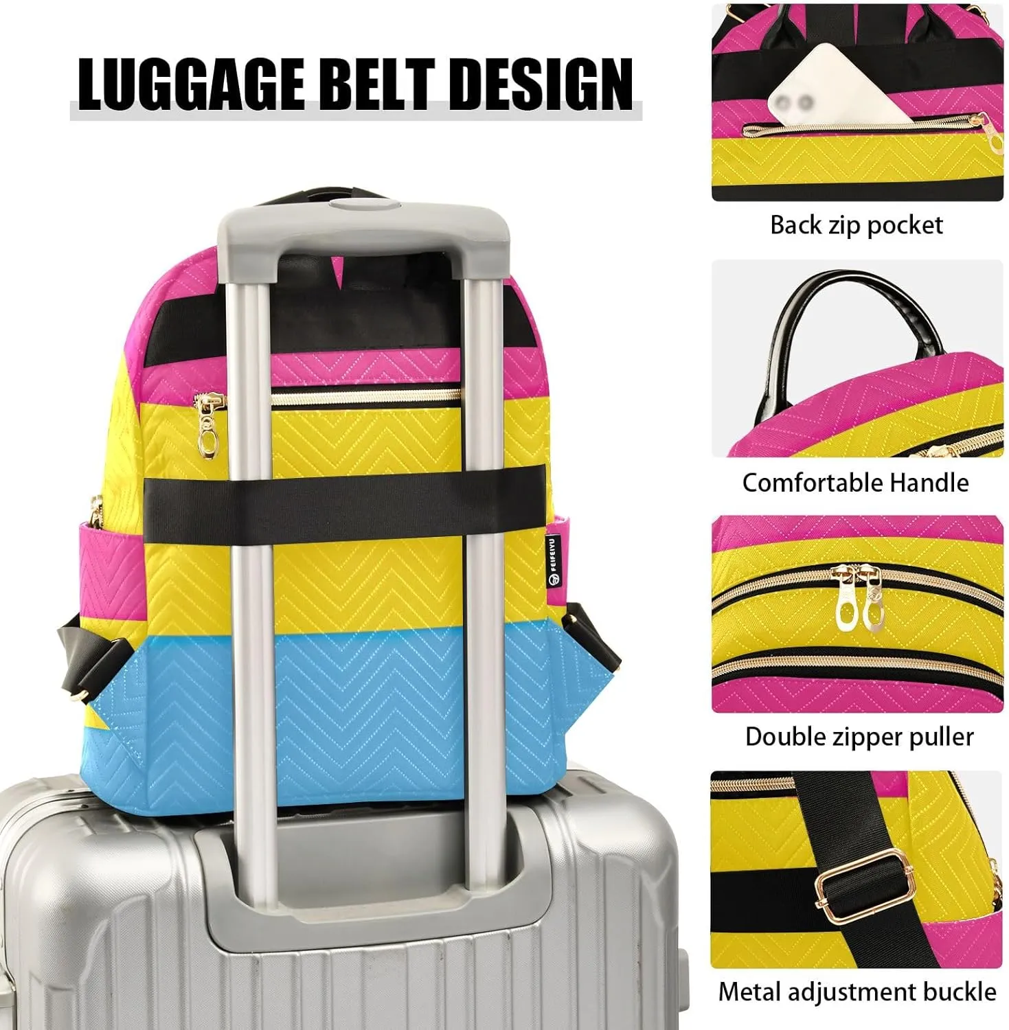 ODAWA Pansexual Pride Flag Womens Backpack Purse Ladies Shoulder Bags Womens Backpack for Travel Travel Back Pack Lightweight
