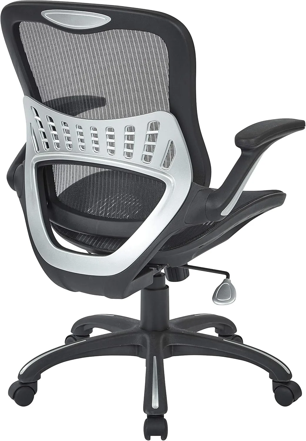 Office Star Riley Ventilated Manager's Office Desk Chair with Breathable Mesh Seat and Back, Black Base with Black