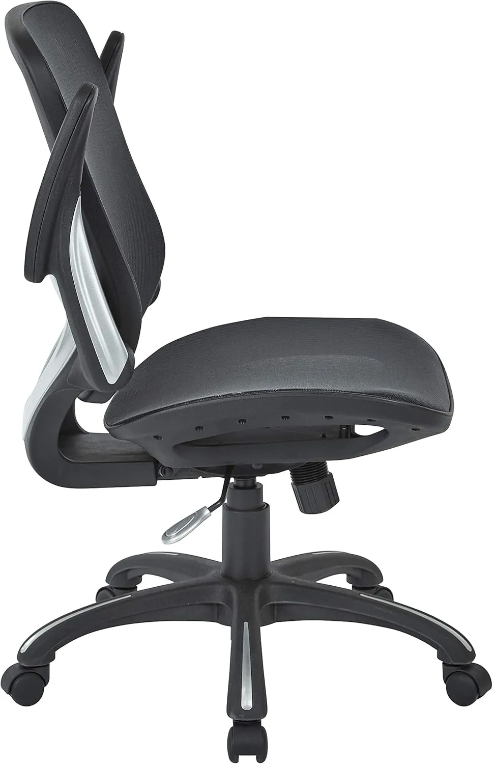 Office Star Riley Ventilated Manager's Office Desk Chair with Breathable Mesh Seat and Back, Black Base with Black