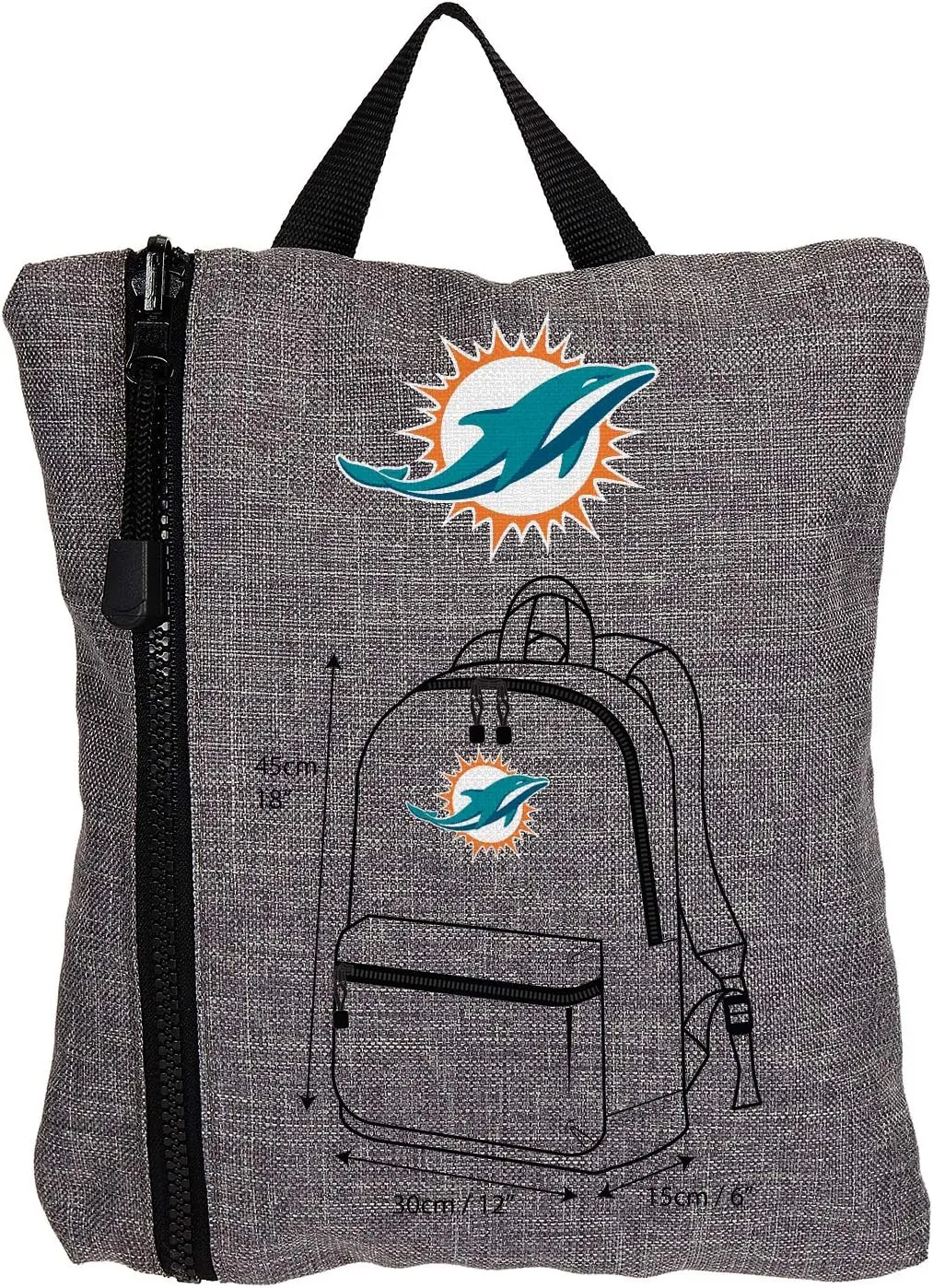 Officially Licensed NFL "Tandem" Packable Backpack, Grey, 18"