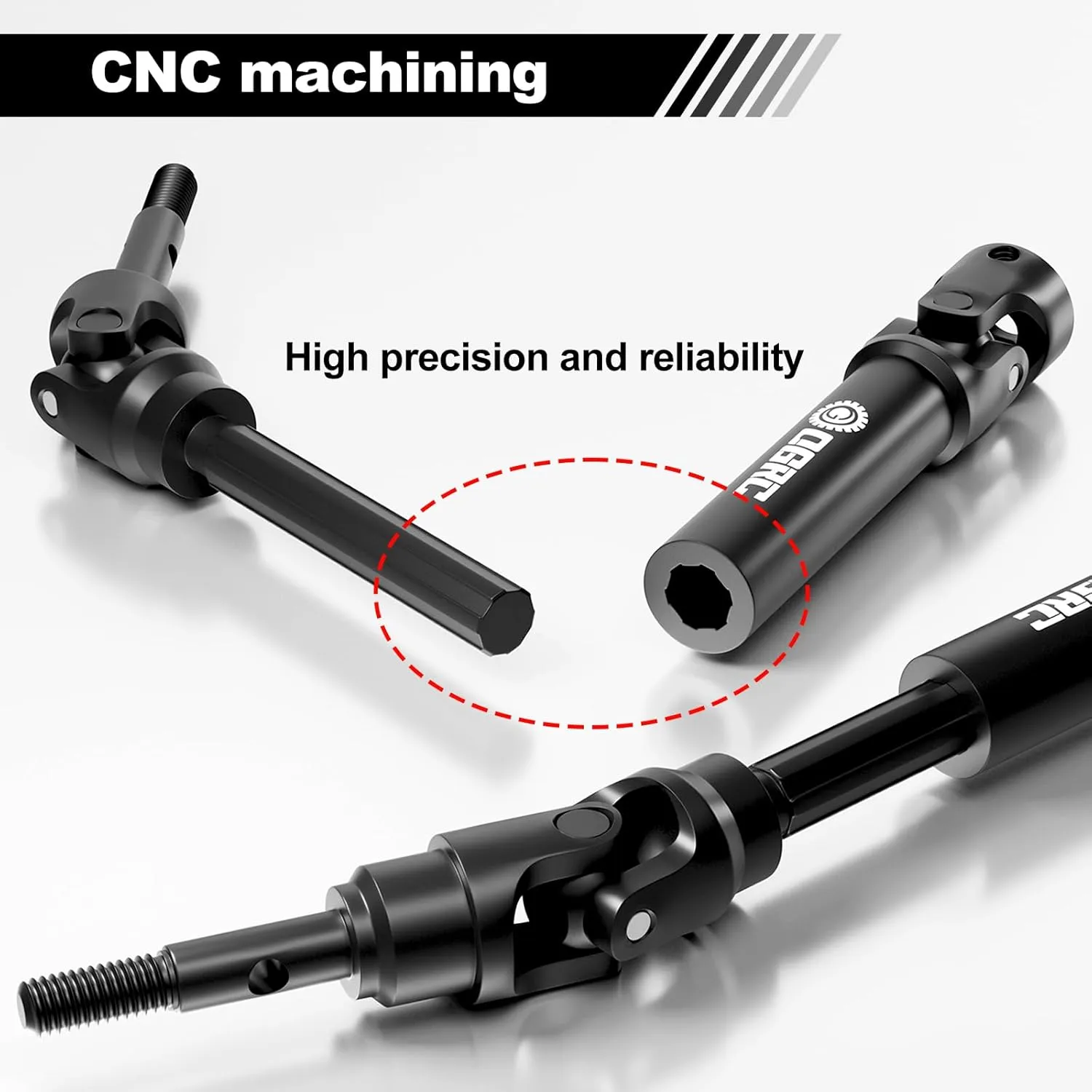 OGRC Front and Rear CVD U-Joint Steel Driveshaft for Traxxas Slash/Stampede/Hoss/Rustler VXL 4X4 Platinum Ultimate Update Parts 1/10 RC Truck Upgrades Parts Replace #6851#6852