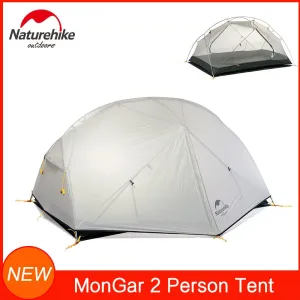 On-time delivery Persons 2 Outdoor Silicone Camping Ultralight Nylon Impeccable Tent Double Naturehike Waterproof 3 for Layer Tent Season 20D Fabic Mongar