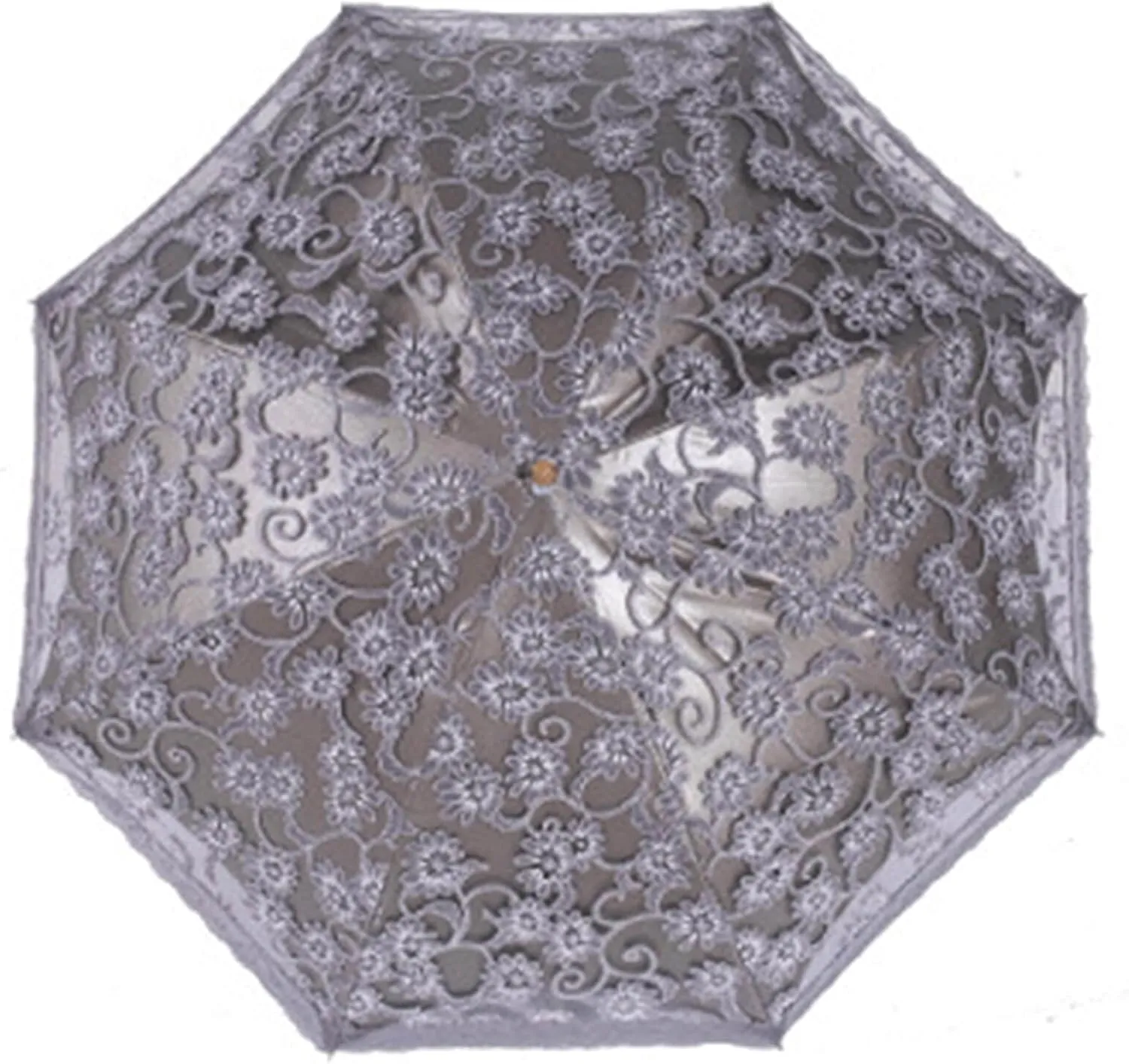 Orgrimmar Ladies Lace Parasol Umbrella Anti-UV Protection Sun Shade UPF 50  Lightweight and Portable Folding Umbrella (Black)