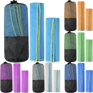 Oudain 6 Set Quick Dry Towel 12 Pack Fast Drying Towels 2 Size Microfiber Travel Towels Absorbent Compact Dry Towel for Camping Hiking Swim Beach Gym Yoga with Mesh Bag