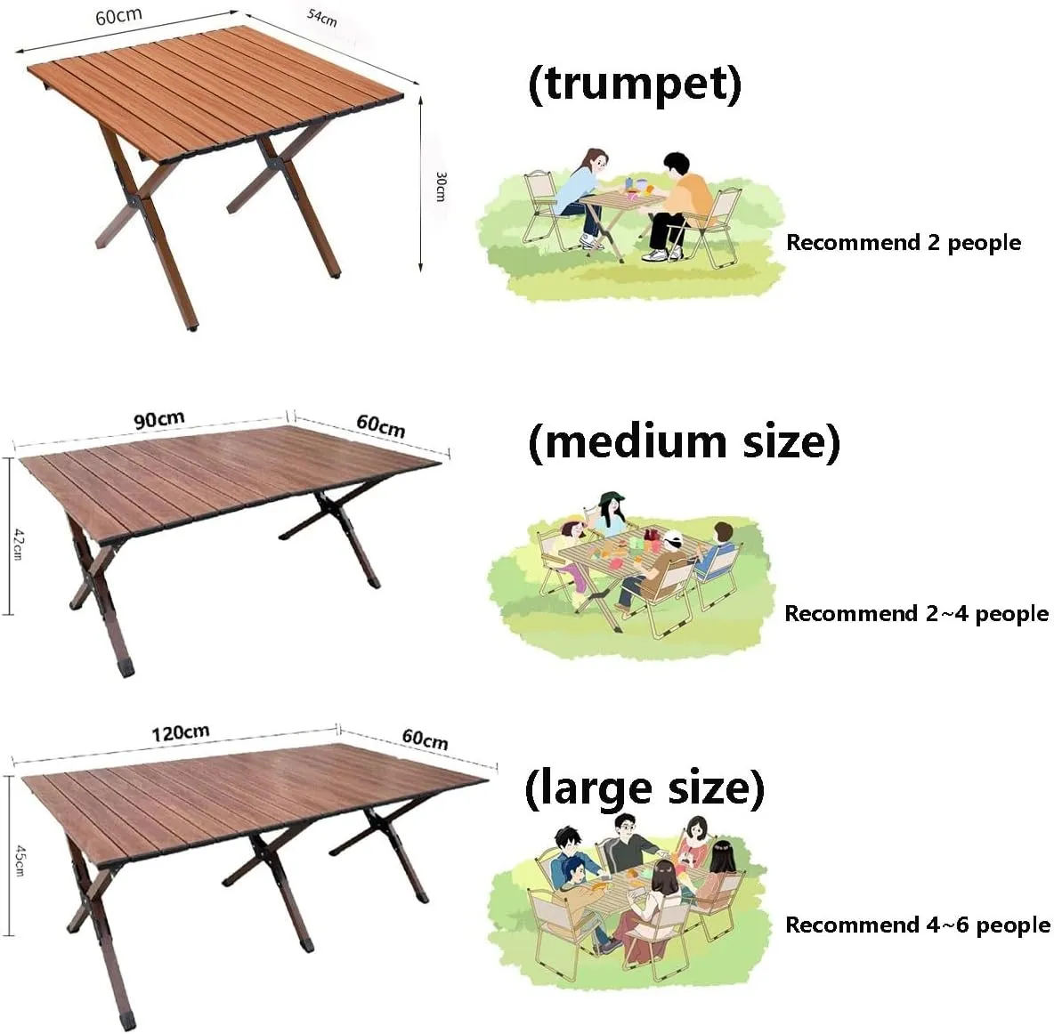 Outdoor Balcony Folding Picnic Table Camping Table Resistant Perfect for Hiking, Fishing, Beach, Cooking