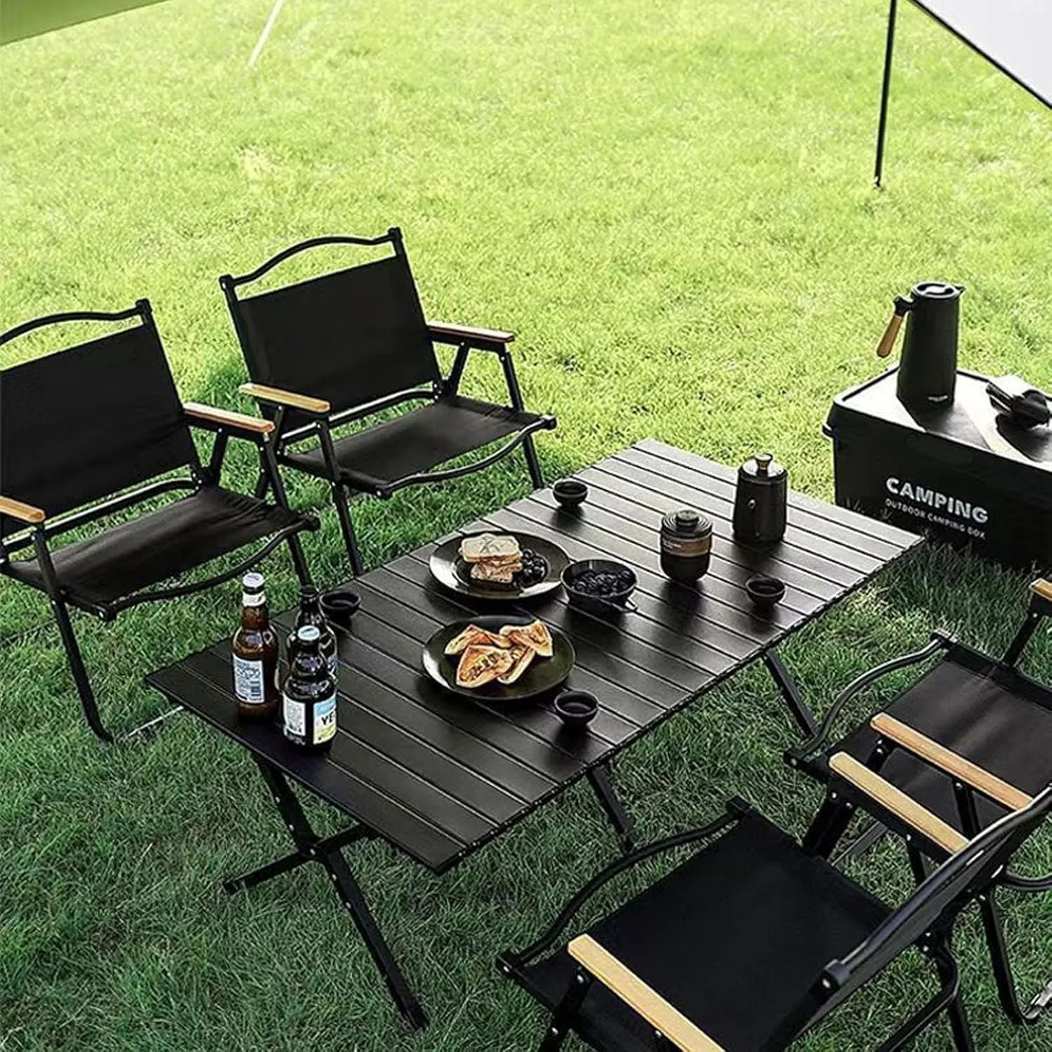 Outdoor Balcony Folding Picnic Table Camping Table Resistant Perfect for Hiking, Fishing, Beach, Cooking