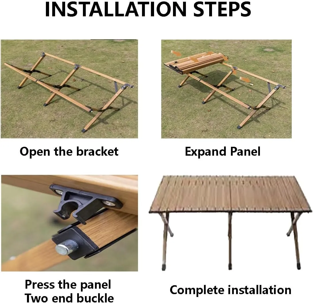 Outdoor Balcony Folding Picnic Table Camping Table Resistant Perfect for Hiking, Fishing, Beach, Cooking