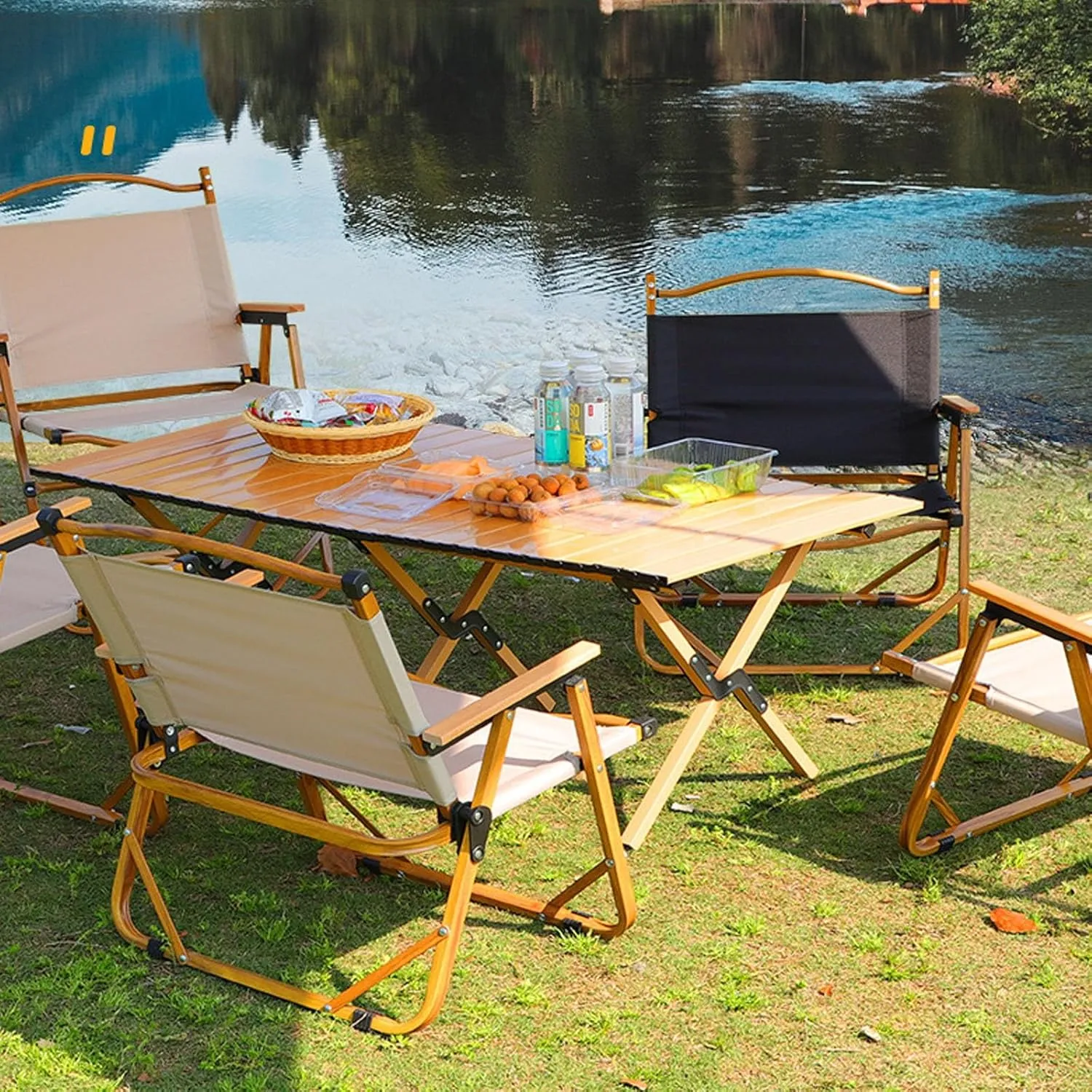 Outdoor Balcony Folding Picnic Table Camping Table Resistant Perfect for Hiking, Fishing, Beach, Cooking