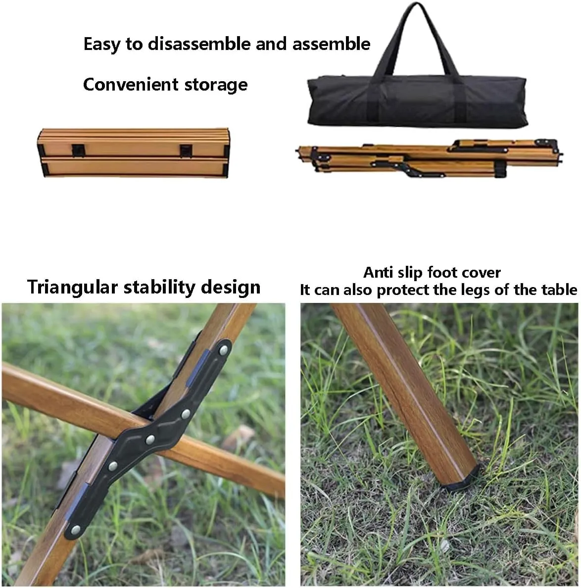 Outdoor Balcony Folding Picnic Table Camping Table Resistant Perfect for Hiking, Fishing, Beach, Cooking