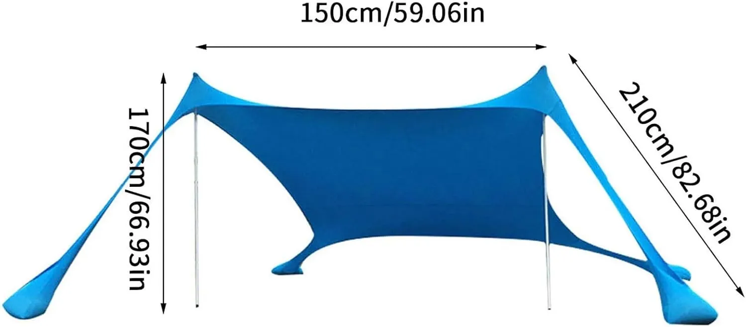 Outdoor Beach Tent Sun Shelter Camping Shades Tents Windproof One-Piece Beach Canopy Tents UPF50  Portable Family Tent