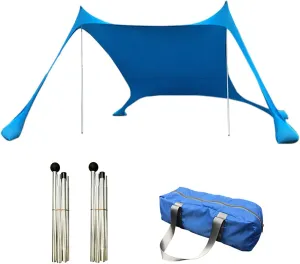 Outdoor Beach Tent Sun Shelter Camping Shades Tents Windproof One-Piece Beach Canopy Tents UPF50  Portable Family Tent
