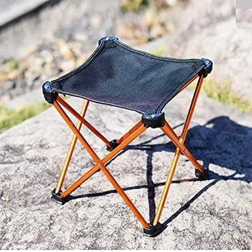 Outdoor Camp Chairs, Aluminum Alloy Ultralight Fishing Chair Foldable Portable Durable Camping Chair for Hiking Travel Outdoor Tools Lawn Chairs Adults(Silver)