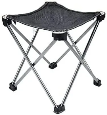 Outdoor Camp Chairs, Aluminum Alloy Ultralight Fishing Chair Foldable Portable Durable Camping Chair for Hiking Travel Outdoor Tools Lawn Chairs Adults(Silver)