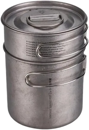 Outdoor Camping Cookware Set Picnics Pots with Folding Handle Stainless Steels Cooking Pots Camping Accessories Enduring