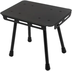 Outdoor Camping Portable Foldable Table Compact Detachable Teapoy Aluminum Alloy Fishing Stool Garden Picnic Rest Stool, Black