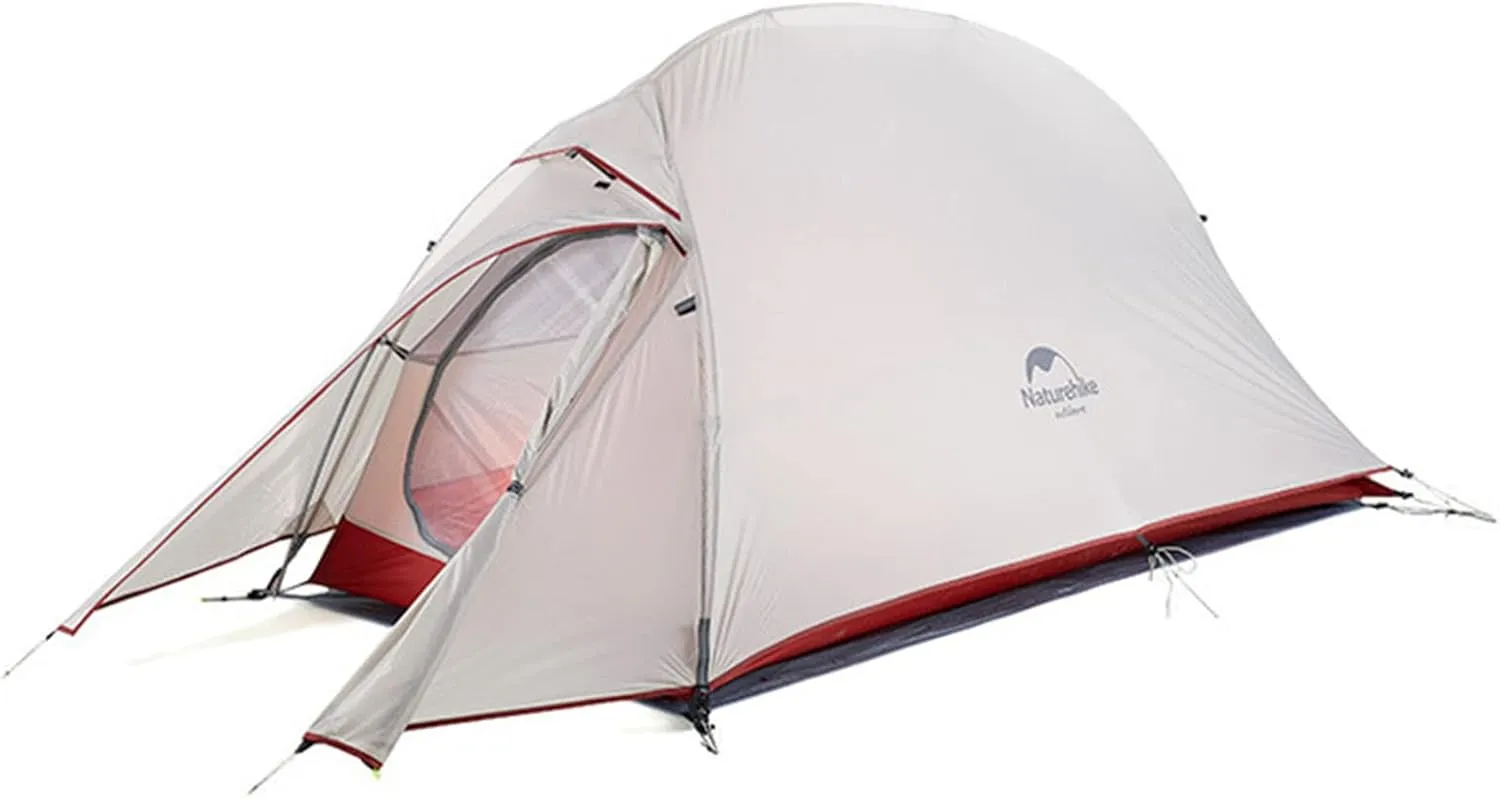 Outdoor Camping Tent, 20D Silicone Double Layer Ultralight Portable Aluminum Pole Tent, Thick Wind Cold Igloo Outdoor Cold and Rain Tent